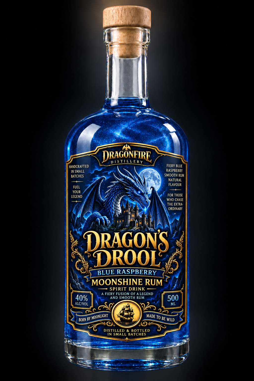 Dragon’s Drool bottle with Dragonfire Distillery label
